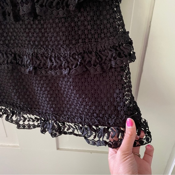 COPY - Luxxel Black Embroidered Lace Peek a Boo Tiered Dress - Picture 8 of 12